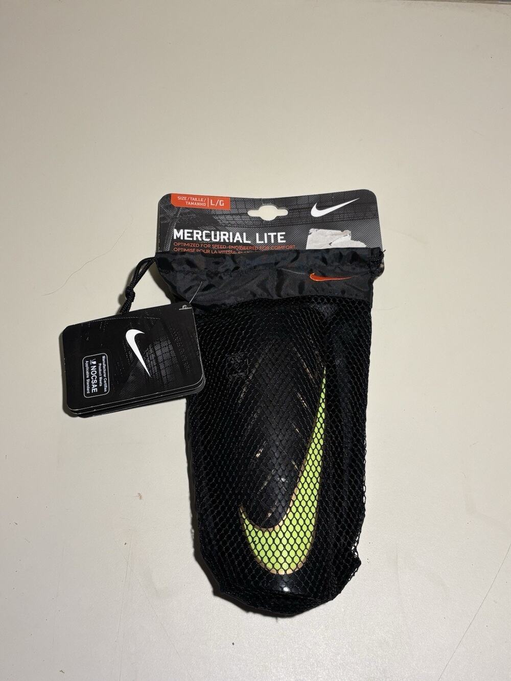 Nike Mercurial Lite Soccer Shin Guards Adult Unisex, SP0284 071 Size L Black/Vol